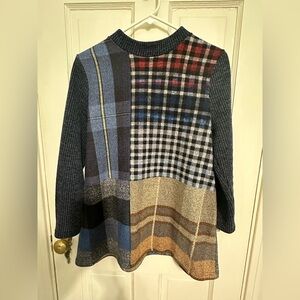 Patchwork Crew Neck Sweater - Multicolor